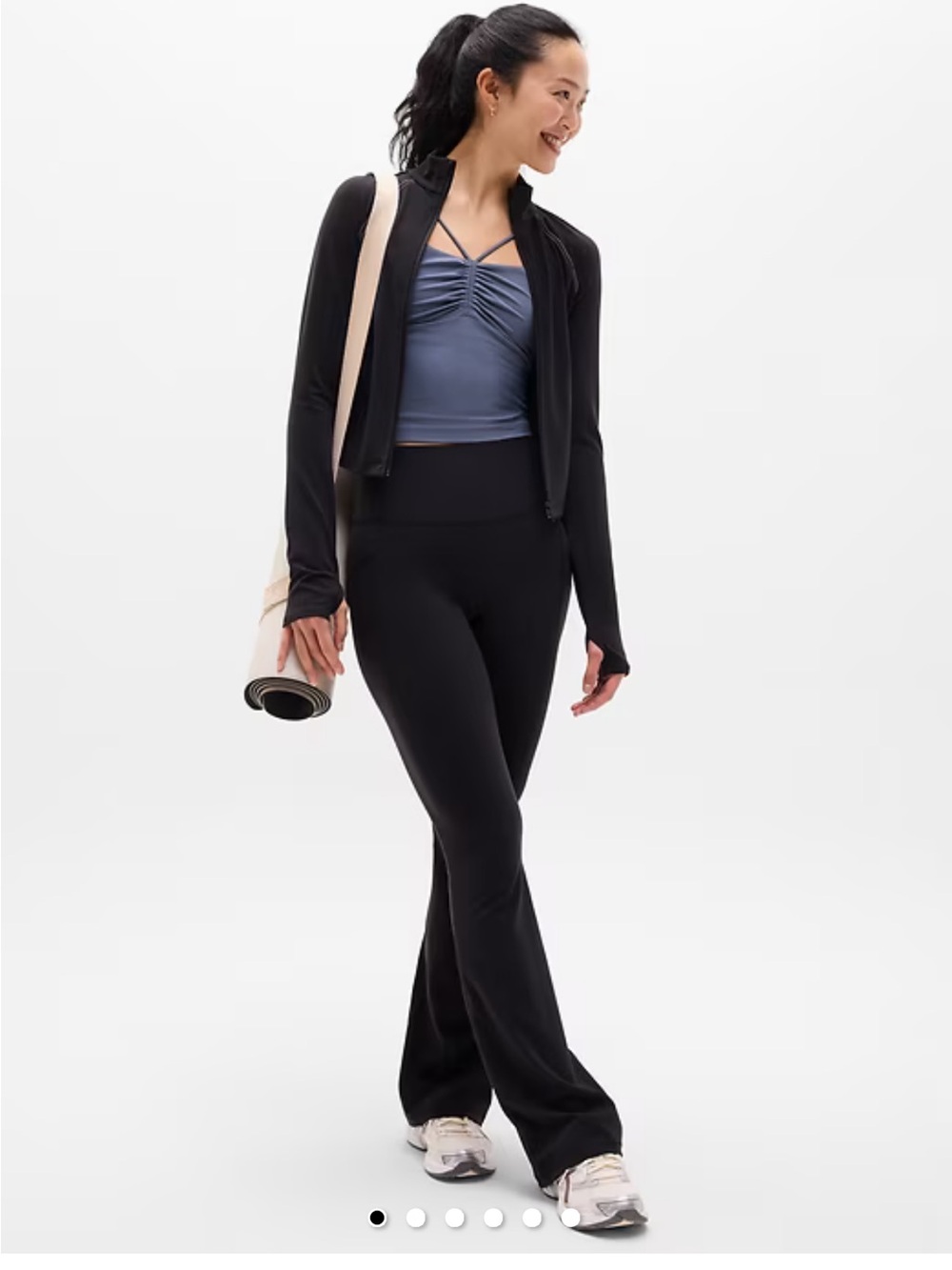 Athleta Salutation Stash Flare Leggings Black Yoga Pants Pockets Medium